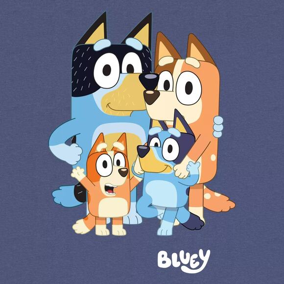 Bluey Dog Family Graphic Blue Short Sleeve T-Shirt Men's XXL 50-52 New With Tags - Picture 3 of 3
